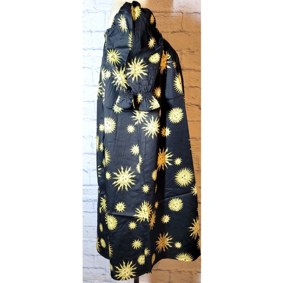 MODCLOTH DayTime Mood Baby Doll Peasant Astrology Sun Print Black Size M Ruffle - Picture 4 of 11